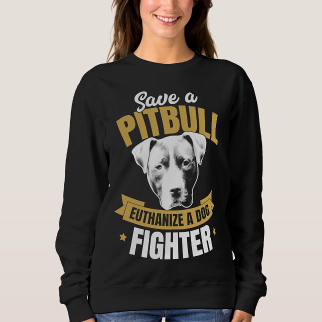 Moletom Defensor Pitbull Guarde Um Botão Para Eutanáizar U (Frente)