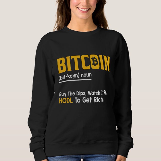 Moletom Definição Bitcoin Criptomoeda Investir Cotação (Frente)