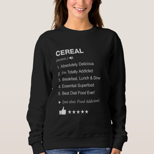 Moletom Definição De Cereal Significa Engraçada (Frente)