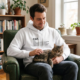Moletom Definição de Gato Substantivo Amante de Gato Engra