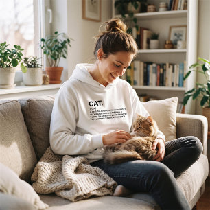 Moletom Definição de Gato Substantivo Amante de Gato Engra