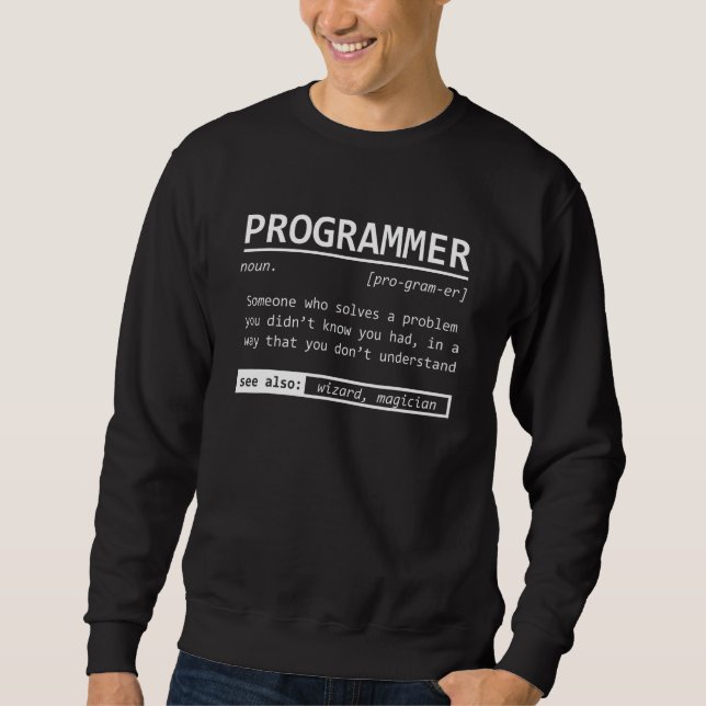 Moletom Definição de Programador Codificador Engenharia de (Frente)