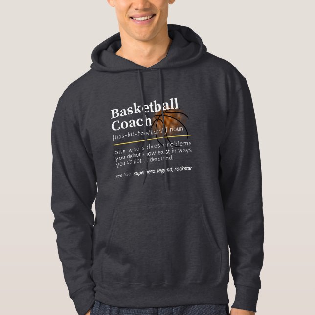 Moletom Definição de treinador de basquetebol (Frente)
