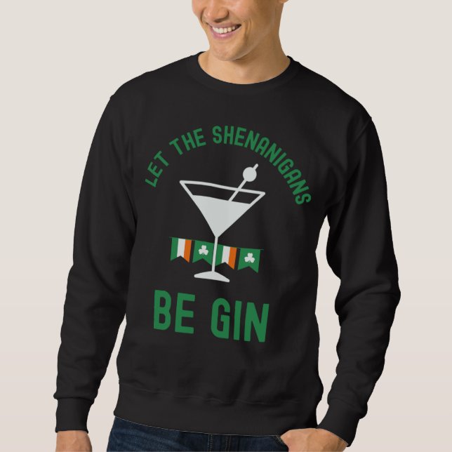 Moletom Deixe as Travessuras Serem Gin Dia de São Patrício (Frente)