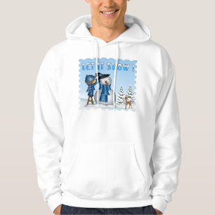 Moletom Deixe-o nevar o capuz dos homens de neve