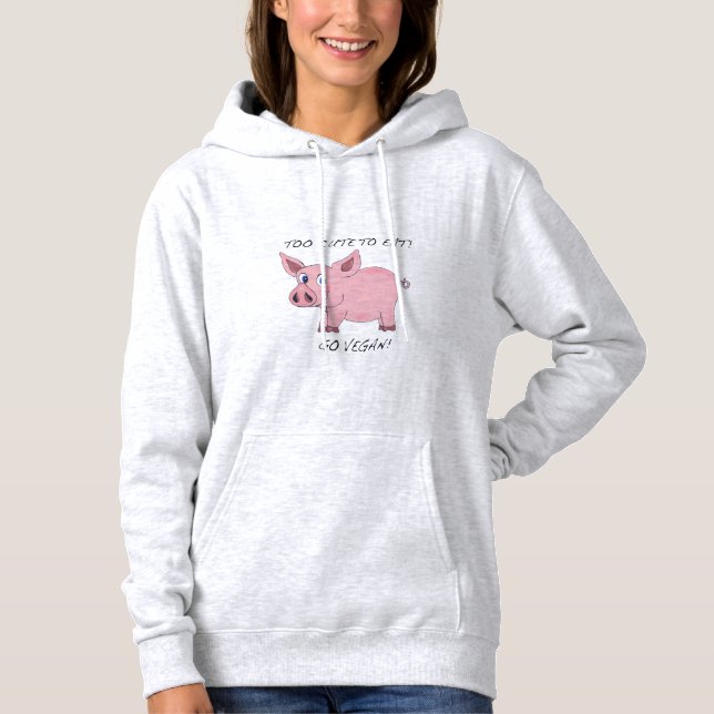 Moletom Demasiado bonito para comer! Hoodie do Vegan (Frente)