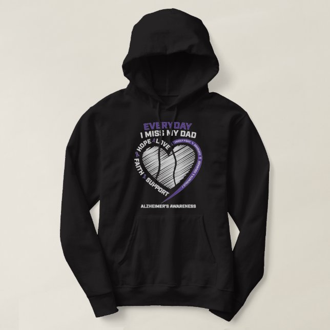 Moletom Dementia Products Purple In Memory Dad Alzheimers  (Frente do Design)