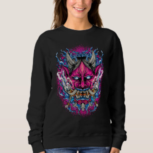 Moletom Demon Face Mask Vaporwave Oni Devil Oni H