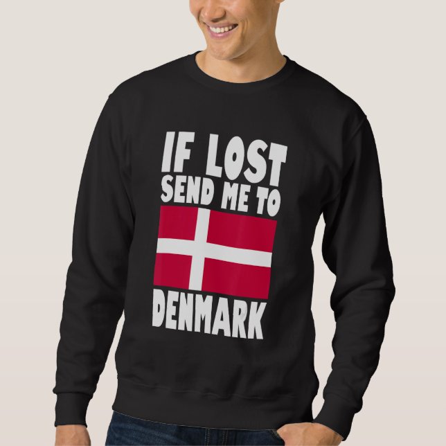 Moletom Denmark Flag Design  If lost send me to Denmark (Frente)