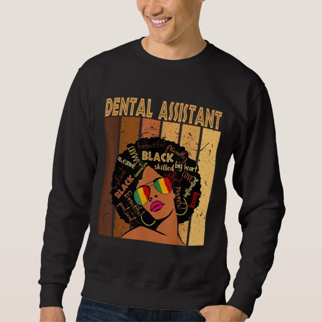 Moletom Dental Assistant Afro-Americano Black Histo (Frente)