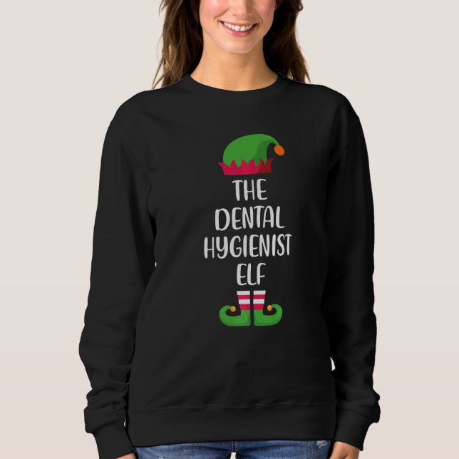 Moletom Dental Hygienist Elf Family Matching Group Christm (Frente)