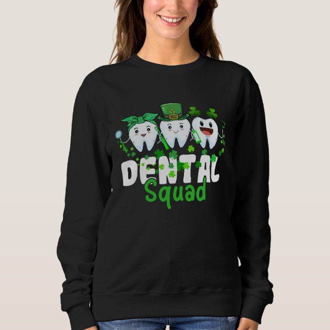 Moletom Dental Squad LoveTeeth Toothbrush Shamrock St Patr (Frente)