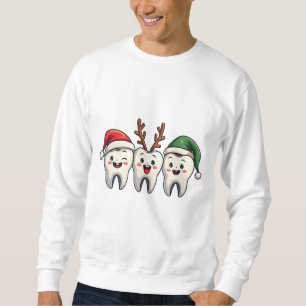 Moletom Dentista Papais noeis de Natal Dental Flores Árvor