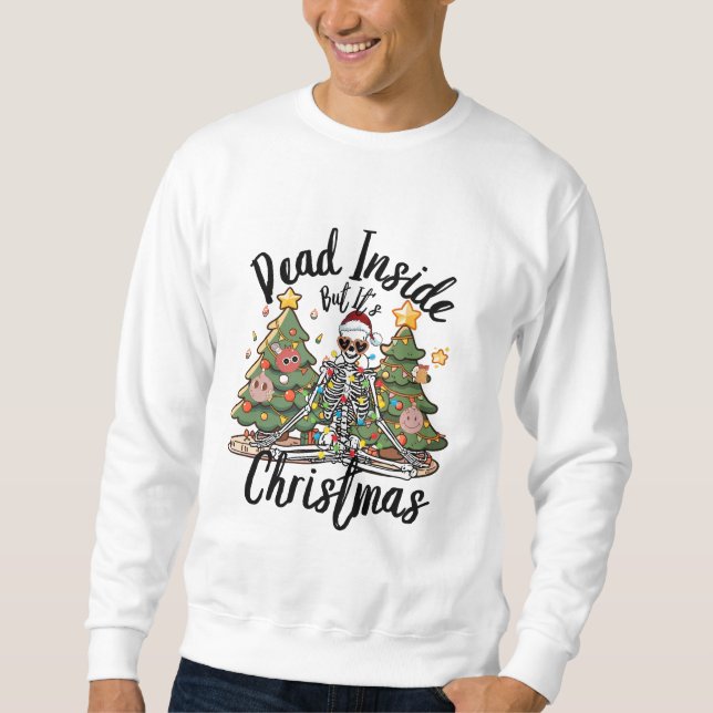 Moletom Dentro de morto, mas é o presente de Natal engraça (Frente)