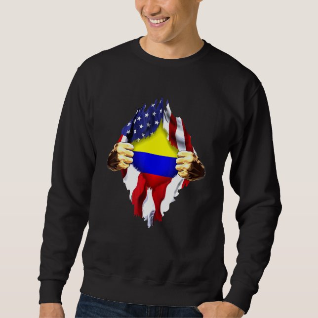 Moletom Dentro de Sangue Colombiano Bandeira Americana (Frente)