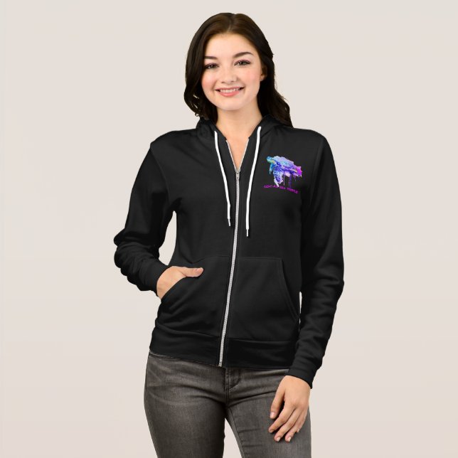 Moletom DERRAMAR OC OIL 2021 Unisex Zip Hoodie em Lente Ro (Frente Completa)
