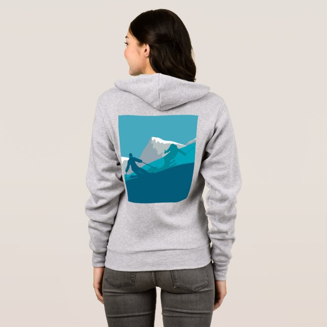 Moletom Descida de esquiadores alpinos Cinzas pálidas (Parte Traseira Completa)