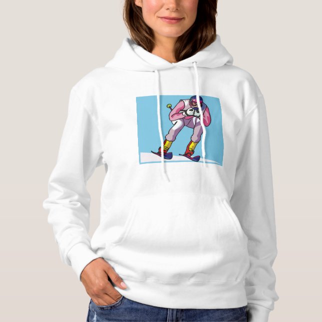 Moletom Descida esquiando mulheres Hoodie (Frente)