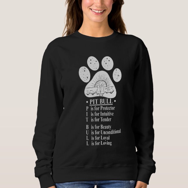 Moletom Descrição Pitbull Cachorro Paw Mãe (Frente)