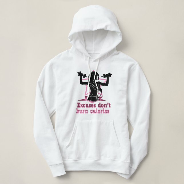 Moletom Desculpas não queimam calorias (Frente do Design)