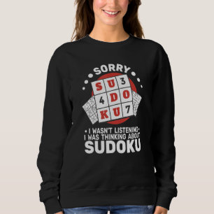 Moletom Desculpe, não era Sudoku mulheres Cruzadinha   Sud