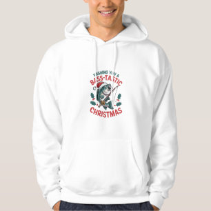 Moletom Desejando-lhe um peixe-pescador de Natal Bass-tast