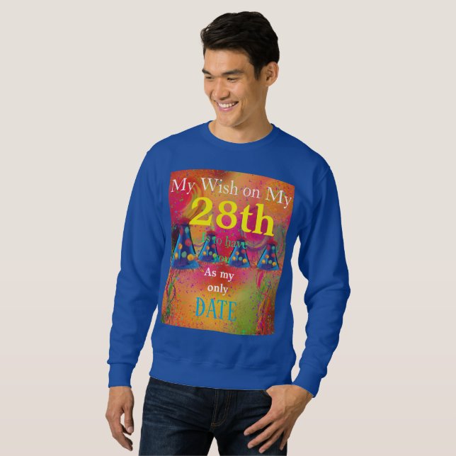 Moletom Desejo de Aniversário de 28 anos (Frente Completa)