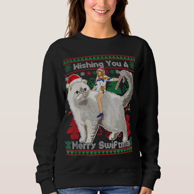 Moletom Desejo-Lhe Uma Feliz Swiftmas Feia De Natal (Frente)