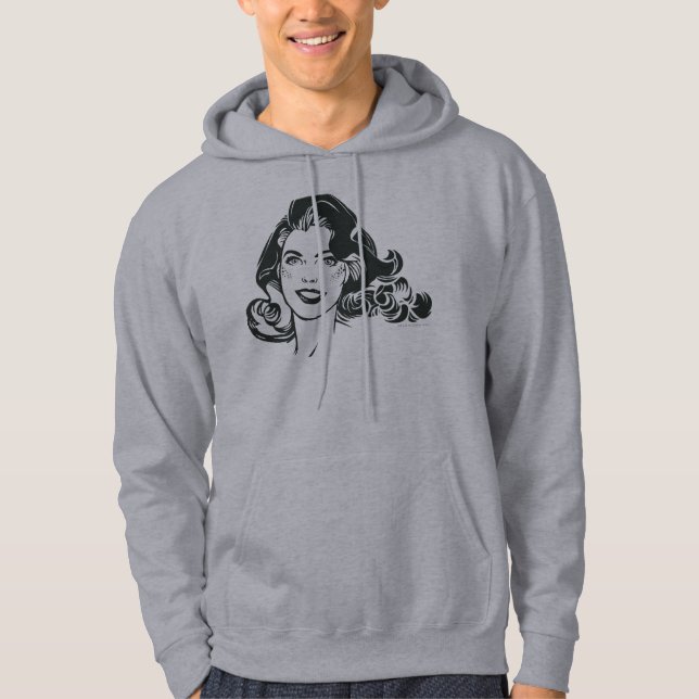 Moletom Desenho branco e preto da supermenina 2 (Frente)