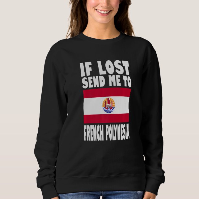 Moletom Desenho da Bandeira da Polinésia Francesa Se perdi (Frente)