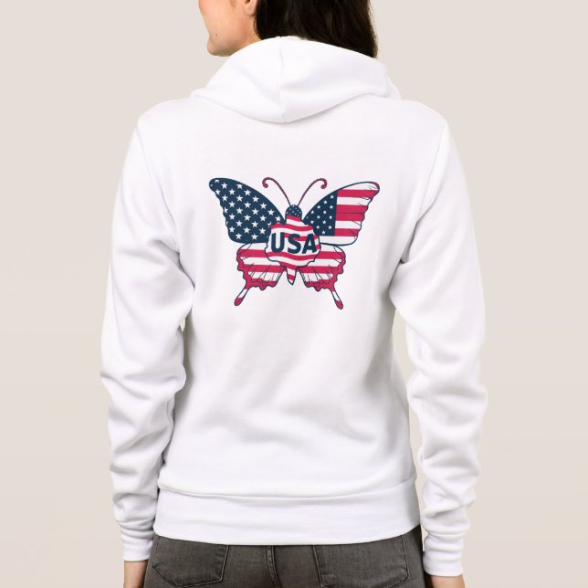Moletom Desenho de Borboleta com Bandeira Americana-62616 (Verso)