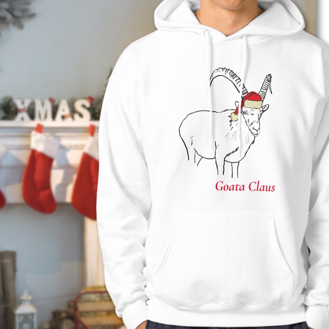 Moletom Desenho de Cabra Engraçado de Natal (Funny christmas goat sweatshirt Goata Claus)