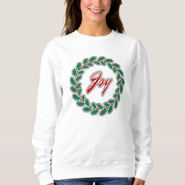 Moletom Desenho de Coroa de Natal: Alegria (Frente)