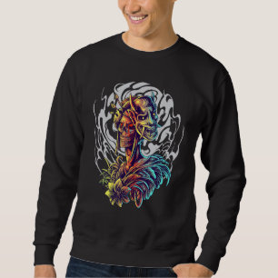 Moletom Desenho de Esqueleto de Mulher Oni Japonesa
