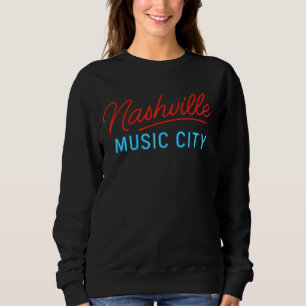 Moletom Desenho de Letreiro de Neon da Music City de Nashv