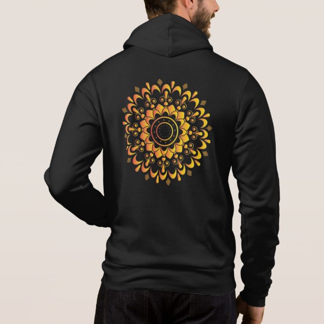 Moletom Desenho de Mandala Única Dourada-95747 (Verso)