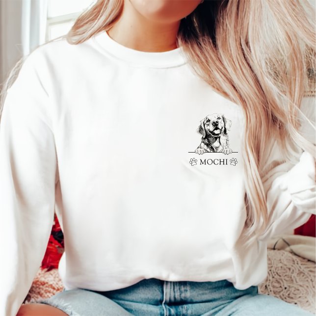 Moletom Desenho de Mão Personalizado do Cachorro do Retrie (Criador carregado)