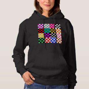 Moletom Desenho de padrão xadrez colorido em patchwork