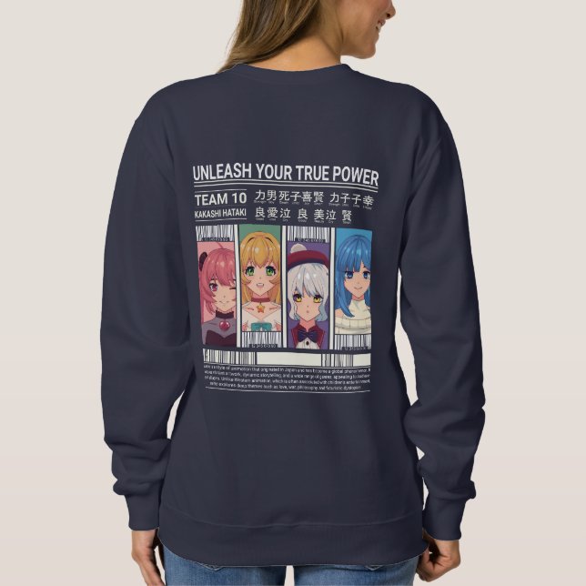Moletom Desenho de Poster de Equipe de Anime "Liberte Seu  (Verso)