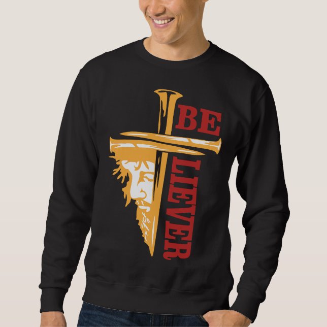 Moletom Desenho de Prego da Cruz de Jesus – Poderoso Crist (Frente)