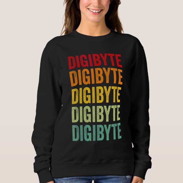 Moletom Desenho de texto de arco-íris Crypto Digibyte (Frente)