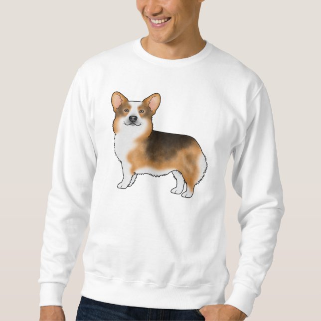 Moletom Desenho de um Corgi Galês Pembroke de Cabeça Verme (Frente)