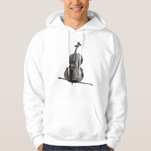 Moletom Desenho de Violoncelo Preto e Branco