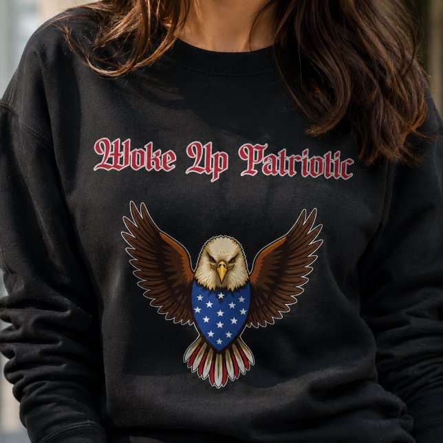 Moletom Desenho Espiritual Matinal Patriota Americano (Criador carregado)