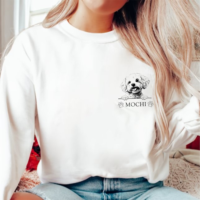 Moletom Desenho Personalizado Da Mão Do Cachorro Bichon (Criador carregado)