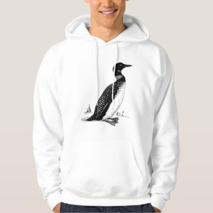 Moletom Desenho preto e branco do mergulhão-do-norte