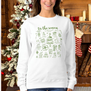 Moletom Desenho Verde Caprichoso à Mão