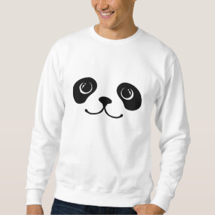 Moletom Design animal bonito da cara da panda preto e