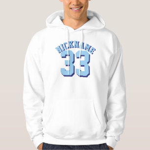 Moletom Design branco & azul do jérsei dos esportes dos