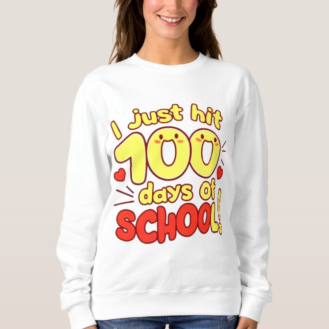 Moletom design de 100 Dias de Estilo Kawaii Escolar (Frente)